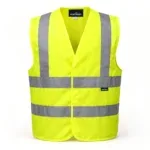 Fluorescent yellow vest with reflective strips